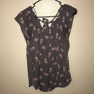 Grey floral Blouse
